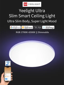 Yeelight Ultra İnce Akıllı Led RGB Tavan Lambası Kısılabilir 2700K-6500K Wifi 24W Akıllı Ses Kontrolü ile çalışmak APP Homekit Mi ev 1