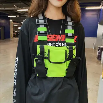 Yeni Göğüs Rig Çantası Yansıtıcı Yelek Hip Hop Streetwear Fonksiyonel Koşum Göğüs Çanta Paketi Ön Bel kılıflı sırt çantası