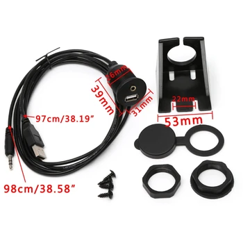 YENİ 1m Araba Dash Kurulu Dağı 3.5 mm USB 2.0 AUX uzatma prizi Kurşun Panel Kablo Araba Oto Elektroniği Dash Kablo Siyah 1