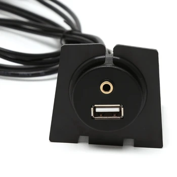 YENİ 1m Araba Dash Kurulu Dağı 3.5 mm USB 2.0 AUX uzatma prizi Kurşun Panel Kablo Araba Oto Elektroniği Dash Kablo Siyah 2