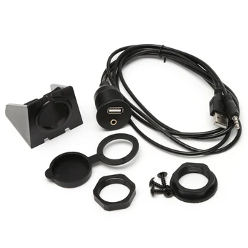 YENİ 1m Araba Dash Kurulu Dağı 3.5 mm USB 2.0 AUX uzatma prizi Kurşun Panel Kablo Araba Oto Elektroniği Dash Kablo Siyah 3