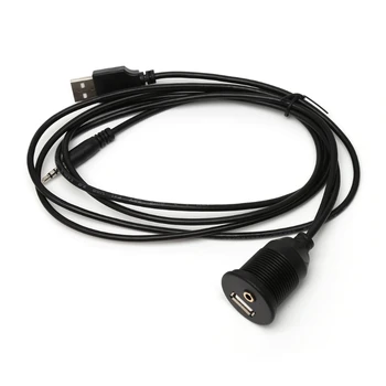 YENİ 1m Araba Dash Kurulu Dağı 3.5 mm USB 2.0 AUX uzatma prizi Kurşun Panel Kablo Araba Oto Elektroniği Dash Kablo Siyah 4