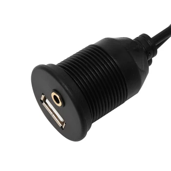 YENİ 1m Araba Dash Kurulu Dağı 3.5 mm USB 2.0 AUX uzatma prizi Kurşun Panel Kablo Araba Oto Elektroniği Dash Kablo Siyah 5
