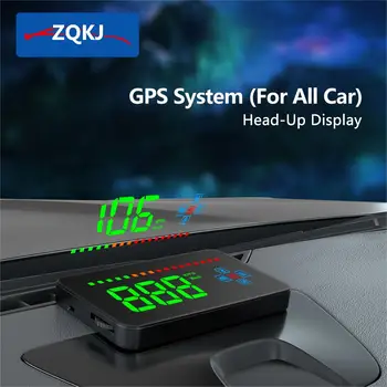 ZQKJ A2 HUD GPS Kutusu Cam Projektör Oto Aksesuar Elektronik Hız Göstergesi Tüm Araba Head Up ekran alarmı Hatırlatma LED
