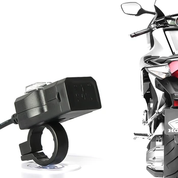 Çift USB Bağlantı Noktası 12V Su Geçirmez Motosiklet motosiklet gidonu Şarj Cihazı 5V 1A / 2.1 A Adaptör güç kaynağı soketi Telefon Cep Telefonu için 2