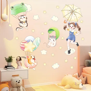 Çocuk Kız Prenses Odası Düzeni Çıkartmalar Duvar Kağıdı Kendinden yapışkanlı Çıkarılabilir Vinil PVC Ev Dekor Yatak Odası Sıcak duvar çıkartmaları