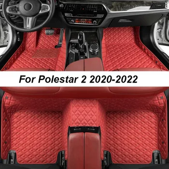 Özel Lüks Paspaslar Polestar 2 2020-2022 Kırışıklık YOK araba paspasları Aksesuarları İç Yedek Parçalar Tam Set